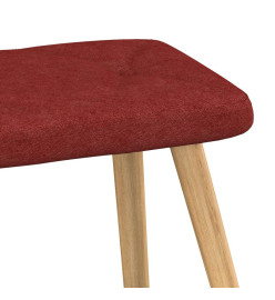 Chaise de relaxation avec tabouret Rouge bordeaux Tissu