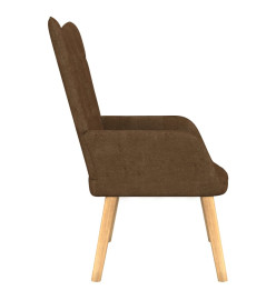 Chaise de relaxation avec tabouret Marron Tissu