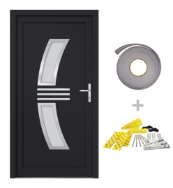 Porte d'entrée anthracite 108x208 cm PVC