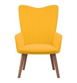 Chaise de relaxation avec repose-pied Jaune moutarde Velours