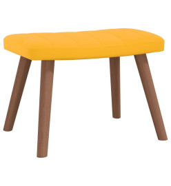 Chaise de relaxation avec repose-pied Jaune moutarde Velours