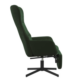 Chaise de relaxation avec repose-pied Vert foncé Velours