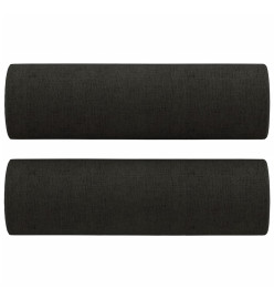 Canapé 2 places avec oreillers décoratifs noir 140 cm tissu