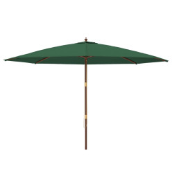 Parasol de jardin avec mât en bois vert 400x273 cm
