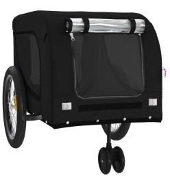 Remorque de vélo pour chien noir tissu oxford et fer