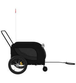 Remorque de vélo pour chien noir tissu oxford et fer