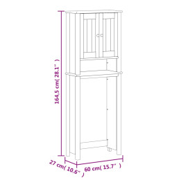 Rangement au-dessus de la cuvette BERG noir bois massif