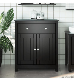 Armoire de salle de bain BERG noir 69,5x34x80 cm pin massif