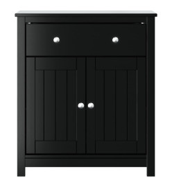 Armoire de salle de bain BERG noir 69,5x34x80 cm pin massif