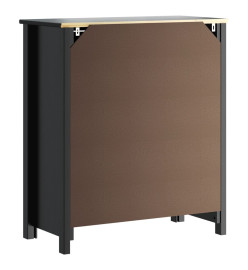 Armoire de salle de bain BERG noir 69,5x34x80 cm pin massif