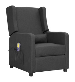 Fauteuil de massage inclinable Gris foncé Tissu