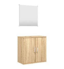 Ensemble de meubles salle de bain 2 pcs chêne bois d'ingénierie