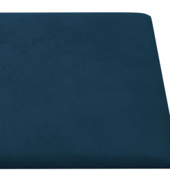 Panneaux muraux 12 pcs Bleu 90x15 cm Velours 1,62 m²