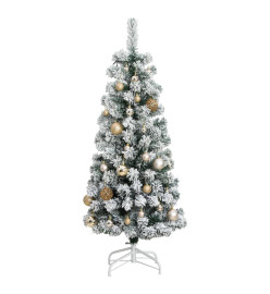 Sapin de Noël artificiel articulé 150 LED et boules 120 cm