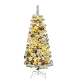 Sapin de Noël artificiel articulé 150 LED et boules 150 cm