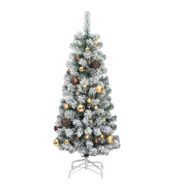 Sapin de Noël artificiel articulé 150 LED et boules 150 cm