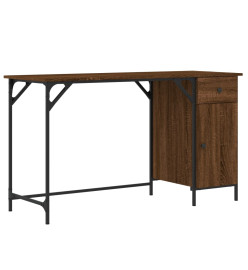 Bureau d'ordinateur chêne marron 131x48x75 cm bois d’ingénierie