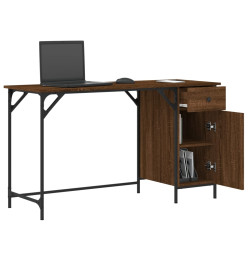 Bureau d'ordinateur chêne marron 131x48x75 cm bois d’ingénierie