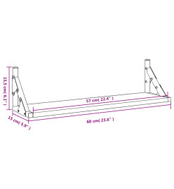 Étagères murales 2 pcs chêne fumé 60x15x15,5 cm