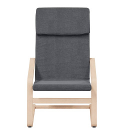 Chaise de relaxation avec repose-pied Gris foncé Tissu