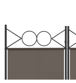 Cloison de séparation 5 panneaux Anthracite 200x220 cm Tissu