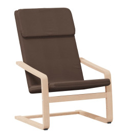 Chaise de relaxation avec repose-pied Marron foncé Tissu