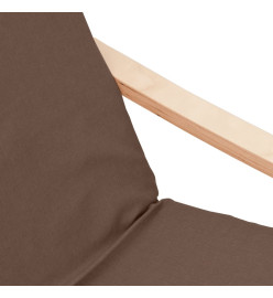 Chaise de relaxation avec repose-pied Marron foncé Tissu