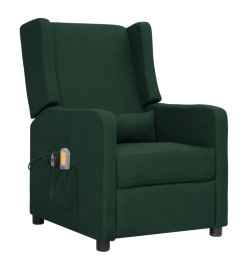 Fauteuil électrique de massage Vert foncé Tissu