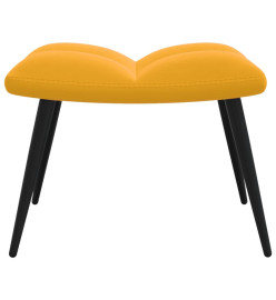 Chaise de relaxation avec repose-pied Jaune moutarde Velours