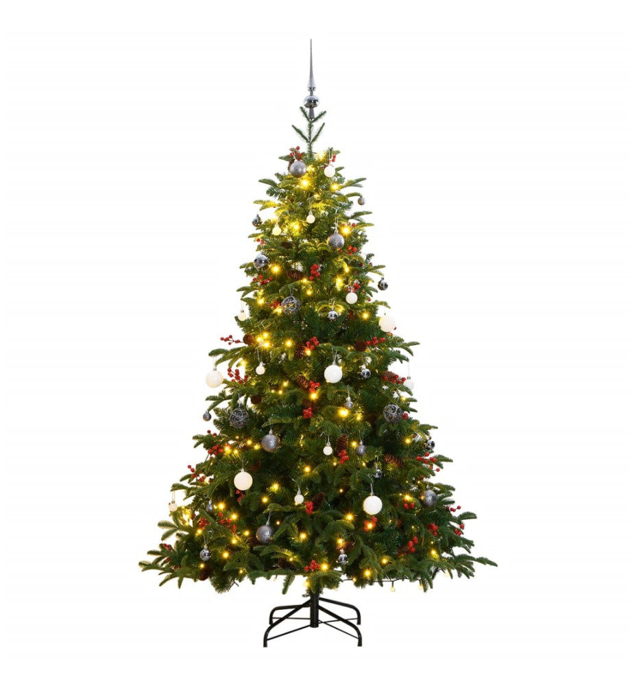 Sapin de Noël artificiel articulé 300 LED et boules 180 cm