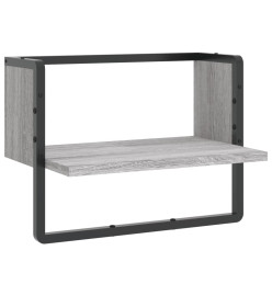 Étagère murale avec barre sonoma gris 40x25x30 cm