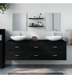 Ensemble de meubles salle de bain 5 pcs noir bois d'ingénierie