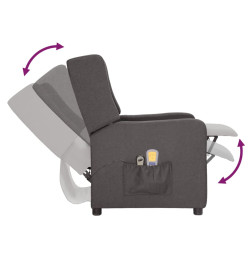 Fauteuil électrique de massage Gris foncé Tissu