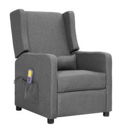 Fauteuil de massage inclinable Gris clair Tissu