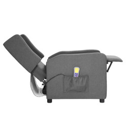 Fauteuil de massage inclinable Gris clair Tissu