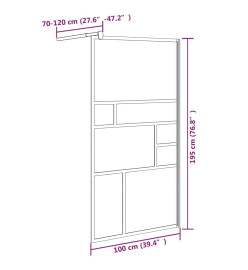 Paroi de douche 100x195 cm ESG Verre Blanc