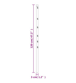 Poteaux de clôture 15 pcs argenté 120 cm acier galvanisé