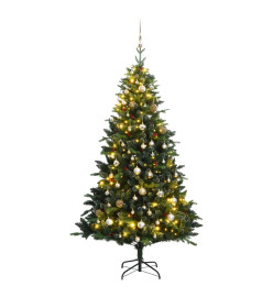 Sapin de Noël artificiel articulé 300 LED et boules 180 cm