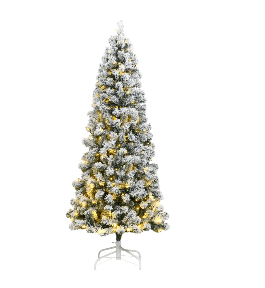 Sapin de Noël artificiel à charnière 300LED neige floquée 180cm