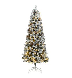 Sapin de Noël artificiel articulé 300 LED et boules 180 cm