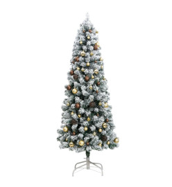 Sapin de Noël artificiel articulé 300 LED et boules 180 cm