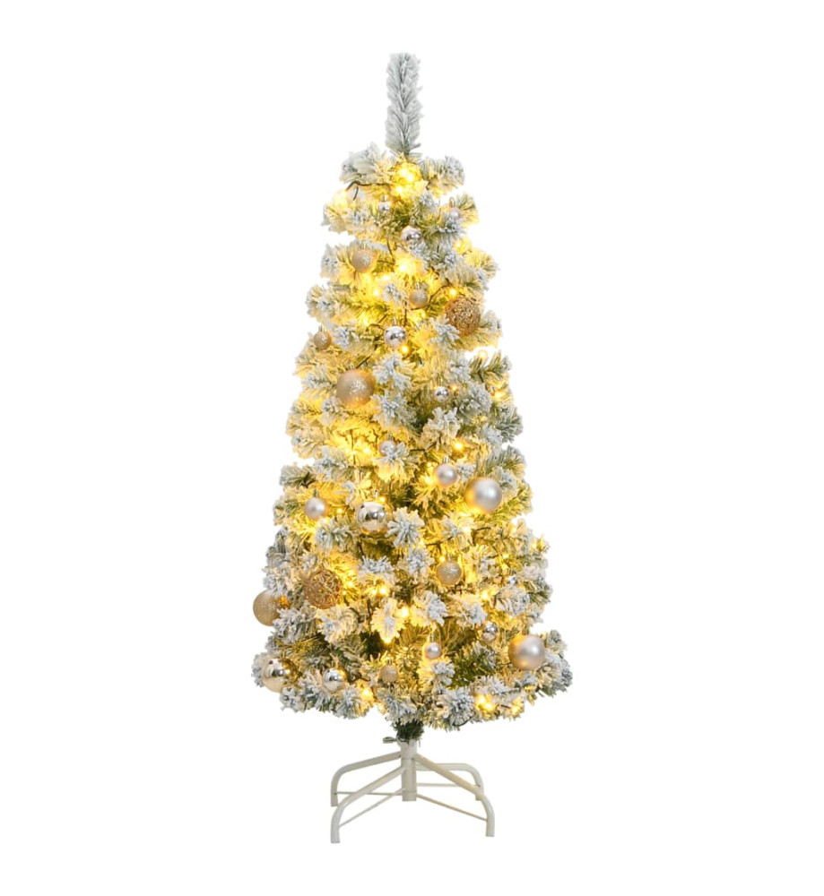 Sapin de Noël artificiel articulé 150 LED et boules 150 cm