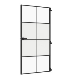 Porte intérieure mince noir verre trempé aluminium