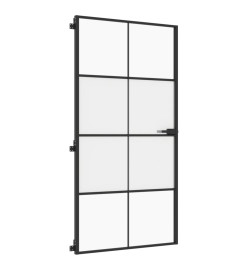 Porte intérieure mince noir verre trempé aluminium