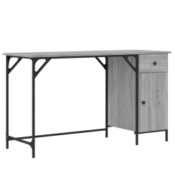 Bureau d'ordinateur sonoma gris 131x48x75 cm bois d’ingénierie