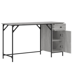 Bureau d'ordinateur sonoma gris 131x48x75 cm bois d’ingénierie