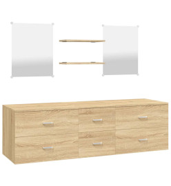 Ensemble de meubles salle de bain 5 pcs chêne bois d'ingénierie