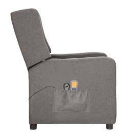 Fauteuil électrique de massage Gris clair Tissu