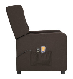 Fauteuil électrique de massage Marron foncé Tissu