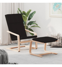 Chaise de relaxation avec repose-pied Noir Tissu